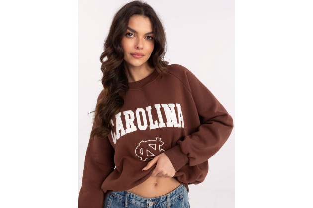 Sweat avec inscription - marron