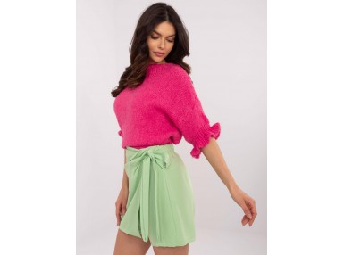 Pull en maille à manches 3/4 - fluo rose