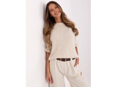 Pull en maille à manches 3/4 - beige