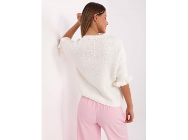 Pull en maille à manches 3/4 - écru