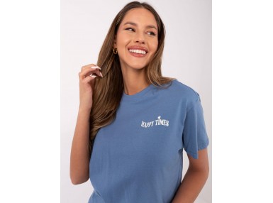 T-shirt en coton - bleu foncé