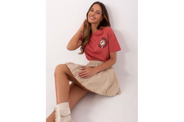 T-shirt en coton - corail